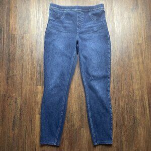 Spanx Jean-Ish Ankle Legging Women Large Blue Stretch Slim Skinny High Rise